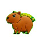 BRASIL - PIN EMBORRACHADO - CAPIVARA - VERDE