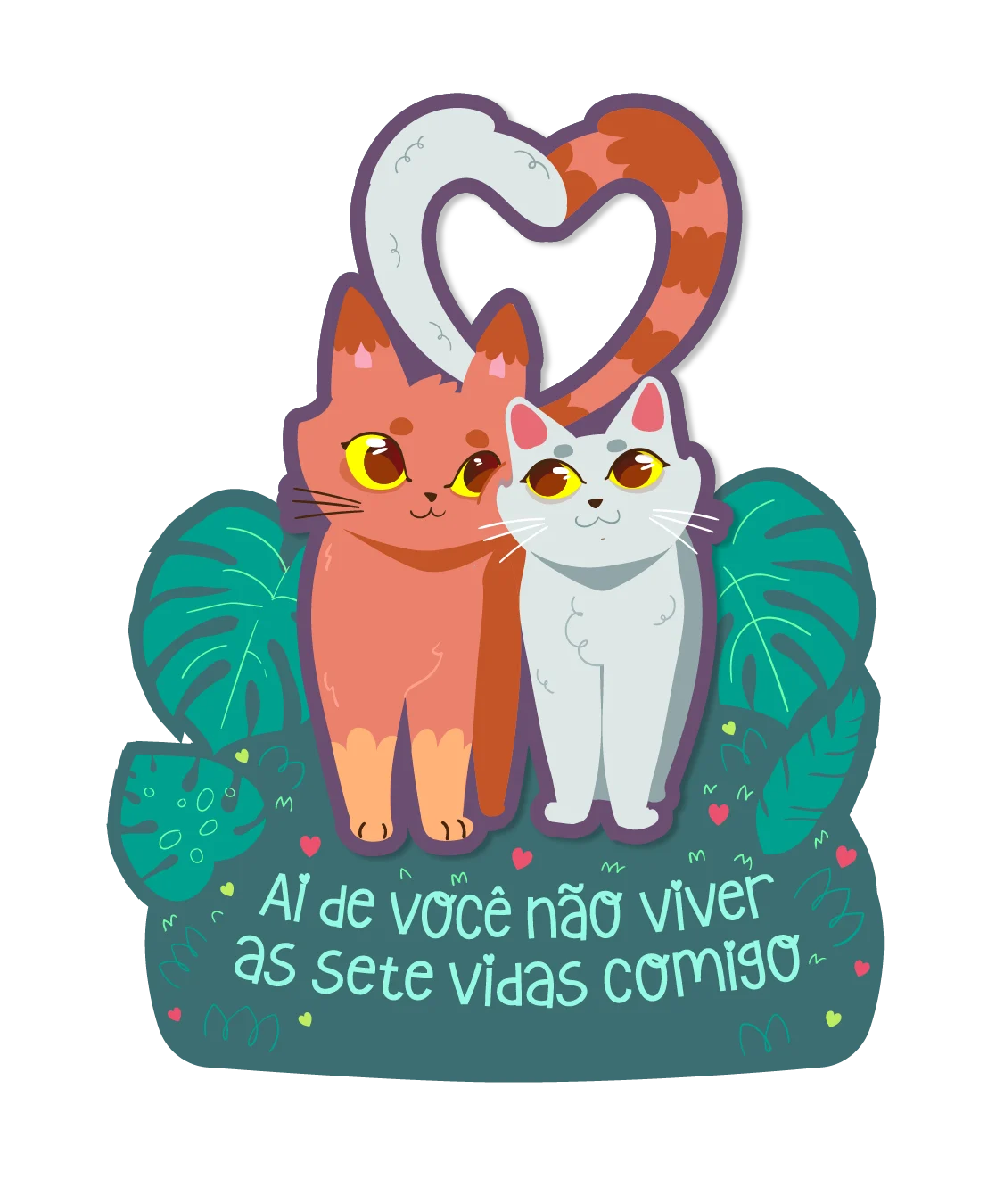 LINHA PET - ÍMÃ MDF DUPLO EPÓXI - GATO VAZADO - COLORIDO